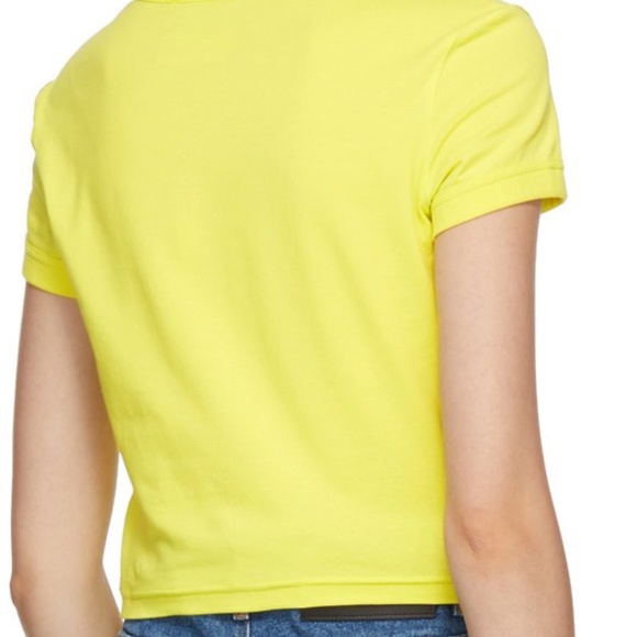 NWT Versace Jeans Couture Yellow Cropped T-shirt - Picture 3 of 4